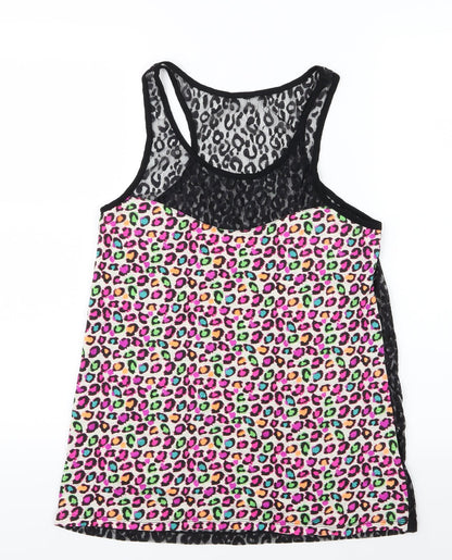 Preloved Preworn Womens Pink Animal Print  Basic Tank Size 8 - Front