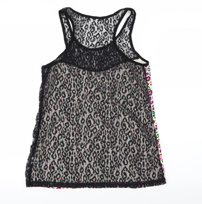 Preloved Preworn Womens Pink Animal Print  Basic Tank Size 8 - Back