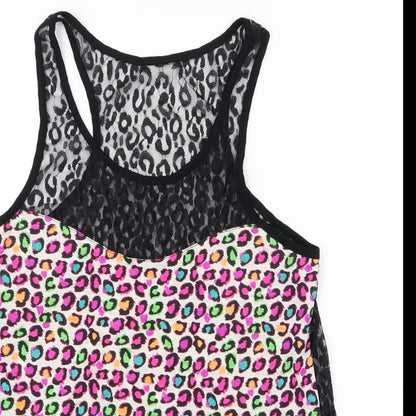 Preloved Preworn Womens Pink Animal Print  Basic Tank Size 8 - Detail