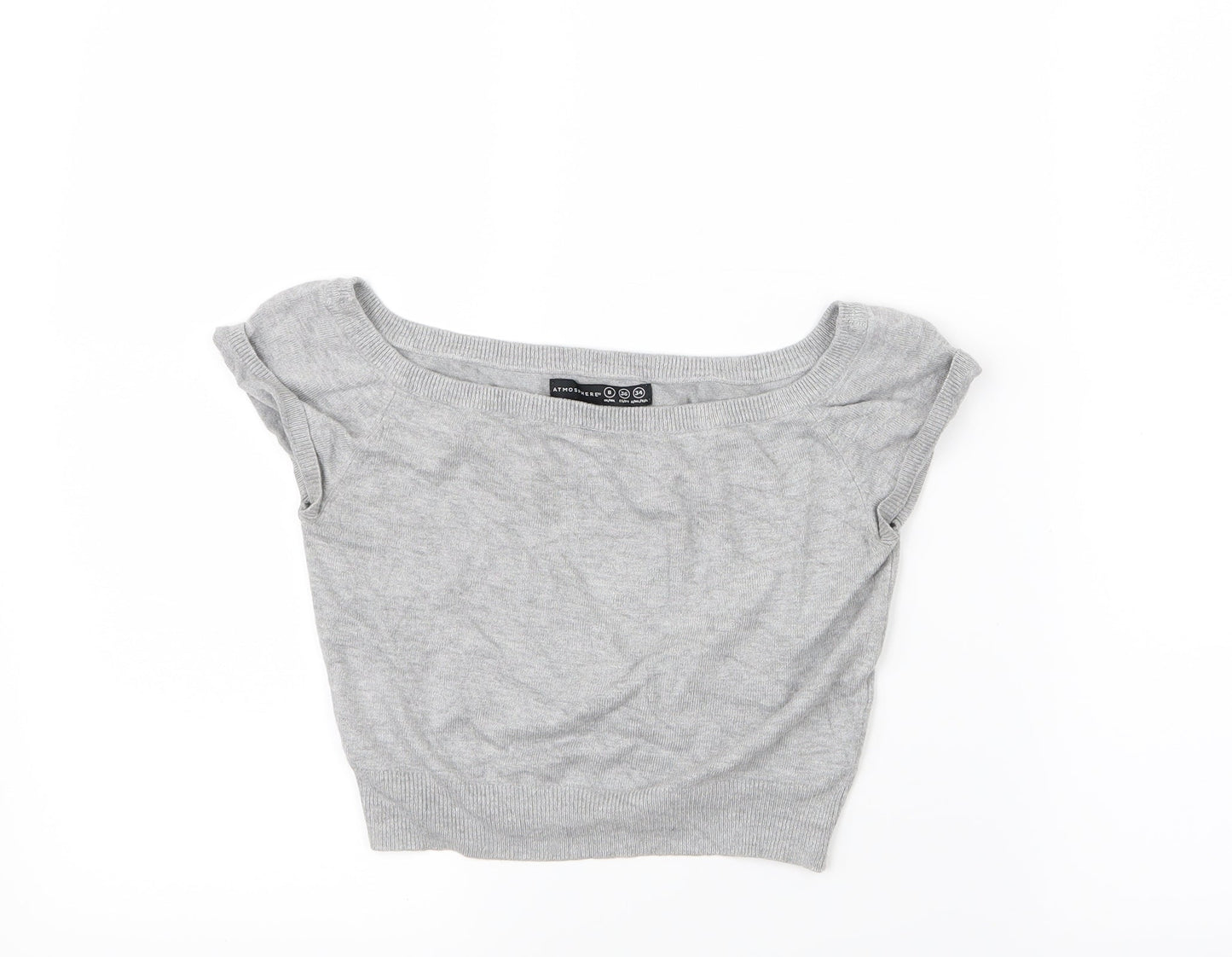 Atmosphere Womens Grey  Knit Cropped T-Shirt Size 8
