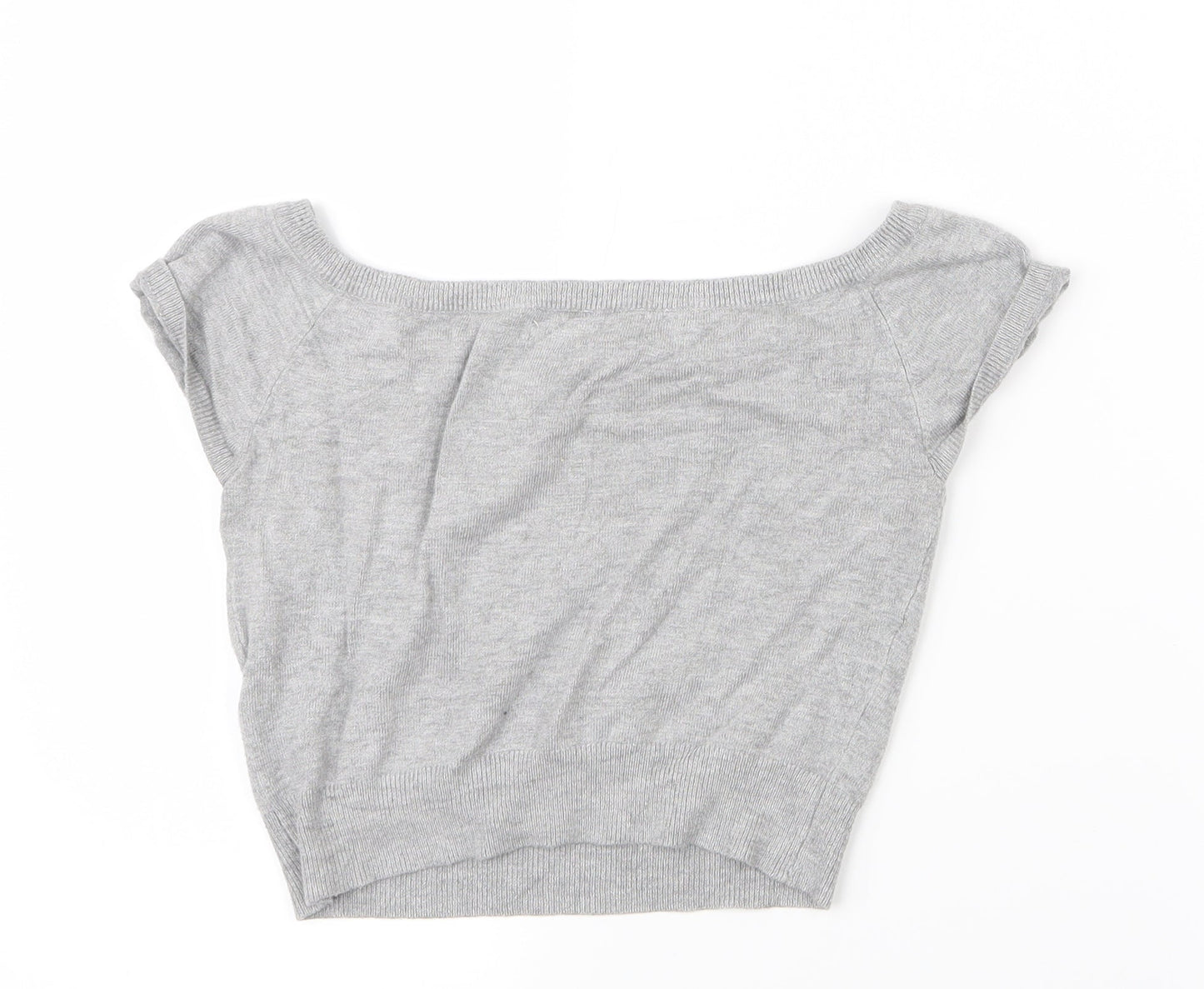 Atmosphere Womens Grey  Knit Cropped T-Shirt Size 8