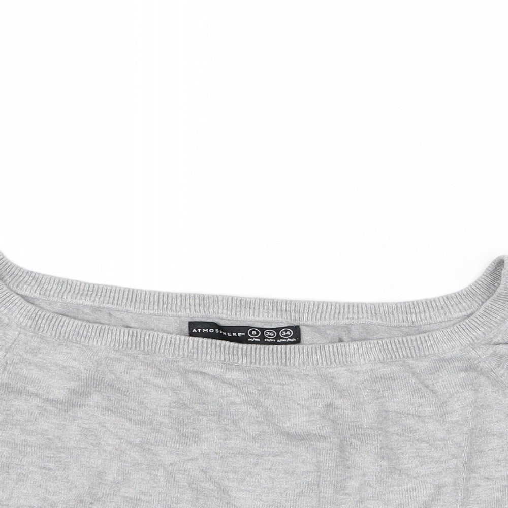 Atmosphere Womens Grey  Knit Cropped T-Shirt Size 8