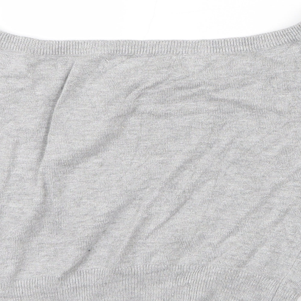 Atmosphere Womens Grey  Knit Cropped T-Shirt Size 8