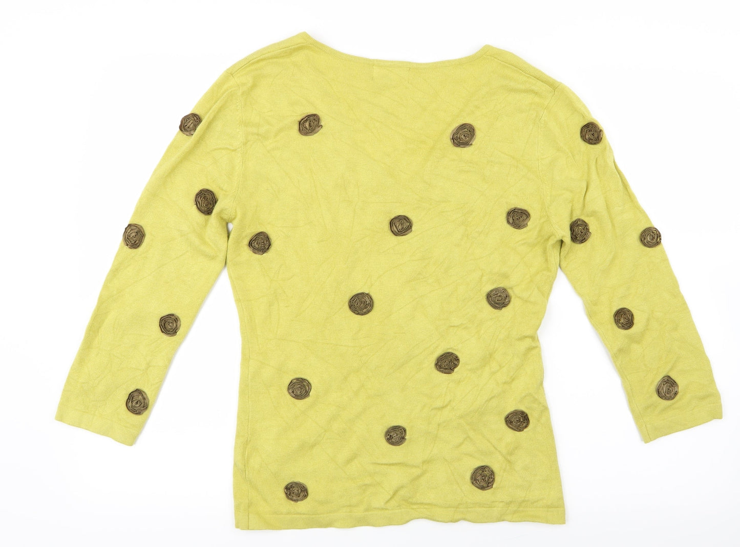 Kaliko Womens Yellow  Knit Pullover Jumper Size 10