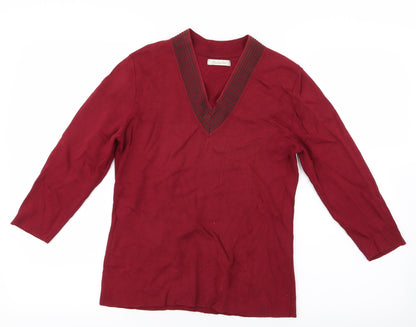 Preloved Berkertex Womens Red   Basic Blouse Size 14 - Front
