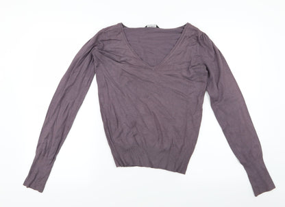 Preloved Dorothy Perkins Womens Purple  Knit Pullover Jumper Size 10 - Front