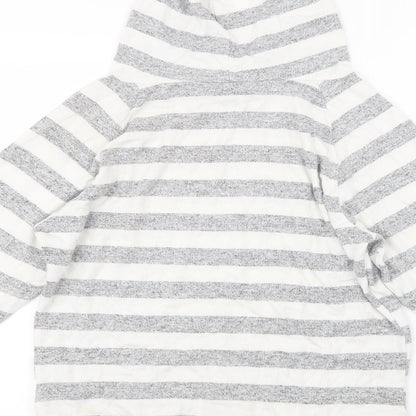Preloved Love to Lounge Womens Grey Striped  Pullover Hoodie Size 4 - Label