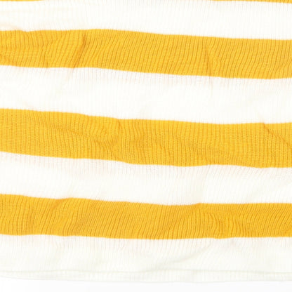 Preloved H&M Girls Yellow Striped Knit Pullover Jumper Size 15 Years - Label