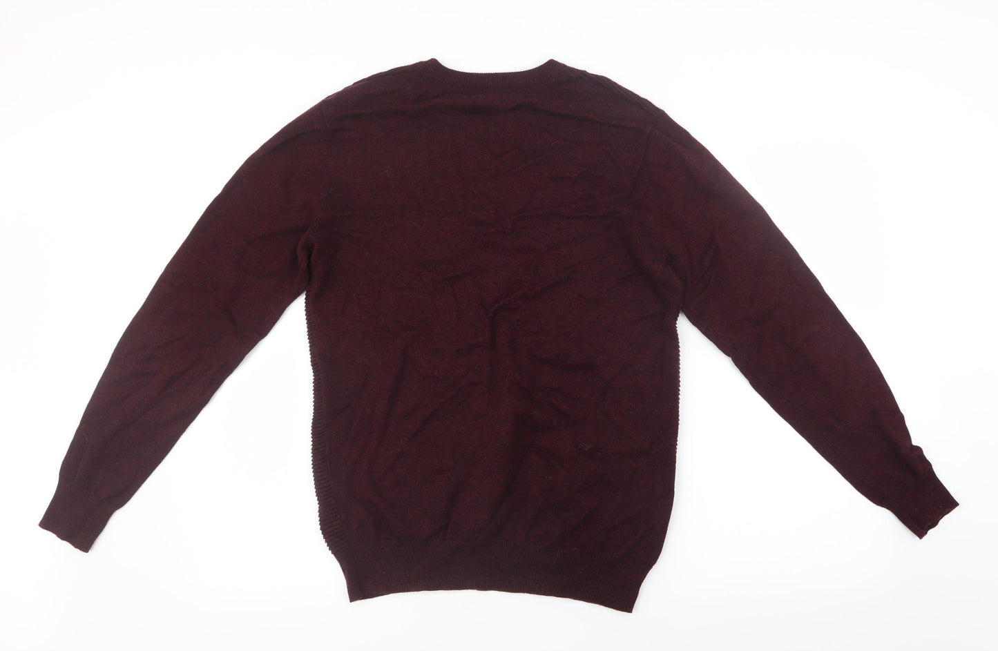 Easy Mens Purple  Knit Pullover Jumper Size S