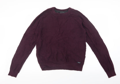 Preloved Threadbare Mens Purple  Knit Pullover Jumper Size M - Front