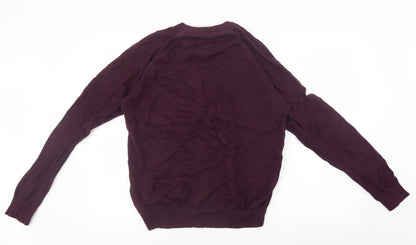 Preloved Threadbare Mens Purple  Knit Pullover Jumper Size M - Back