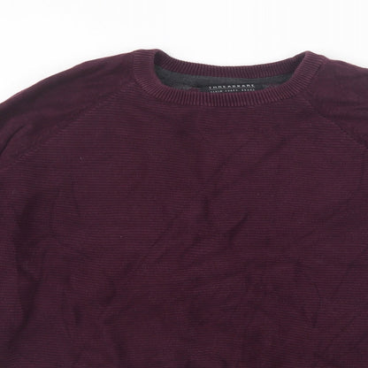 Preloved Threadbare Mens Purple  Knit Pullover Jumper Size M - Detail