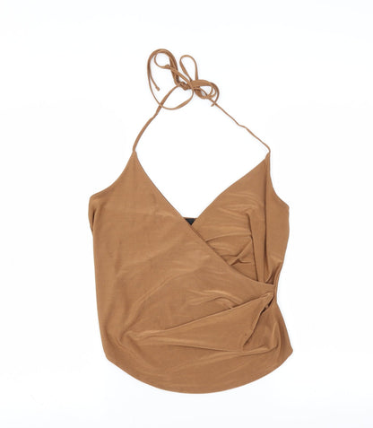 Preloved Missguided Womens Brown   Basic Blouse Size 8 - Front