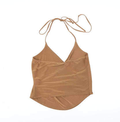 Preloved Missguided Womens Brown   Basic Blouse Size 8 - Back