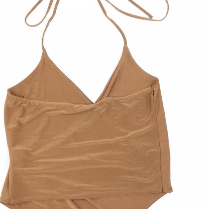 Preloved Missguided Womens Brown   Basic Blouse Size 8 - Label