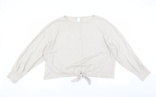 H&M Womens Beige   Pullover Jumper Size L  - Tie front