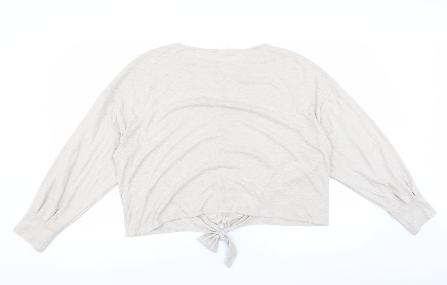 H&M Womens Beige   Pullover Jumper Size L  - Tie front