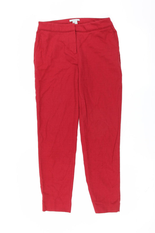 H&M Womens Red   Trousers  Size 8 L26 in - slim leg