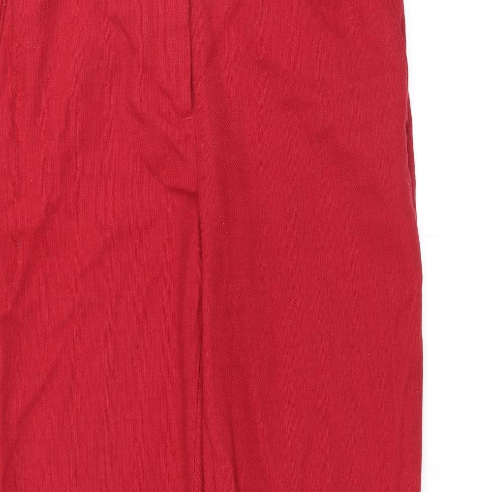 H&M Womens Red   Trousers  Size 8 L26 in - slim leg