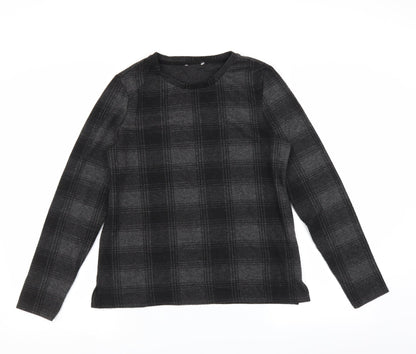 Preloved Sainsburys Womens Grey Check  Pullover Jumper Size 10 - Front