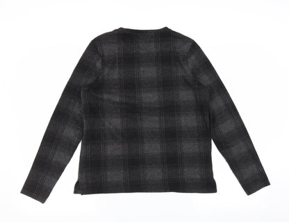 Preloved Sainsburys Womens Grey Check  Pullover Jumper Size 10 - Back
