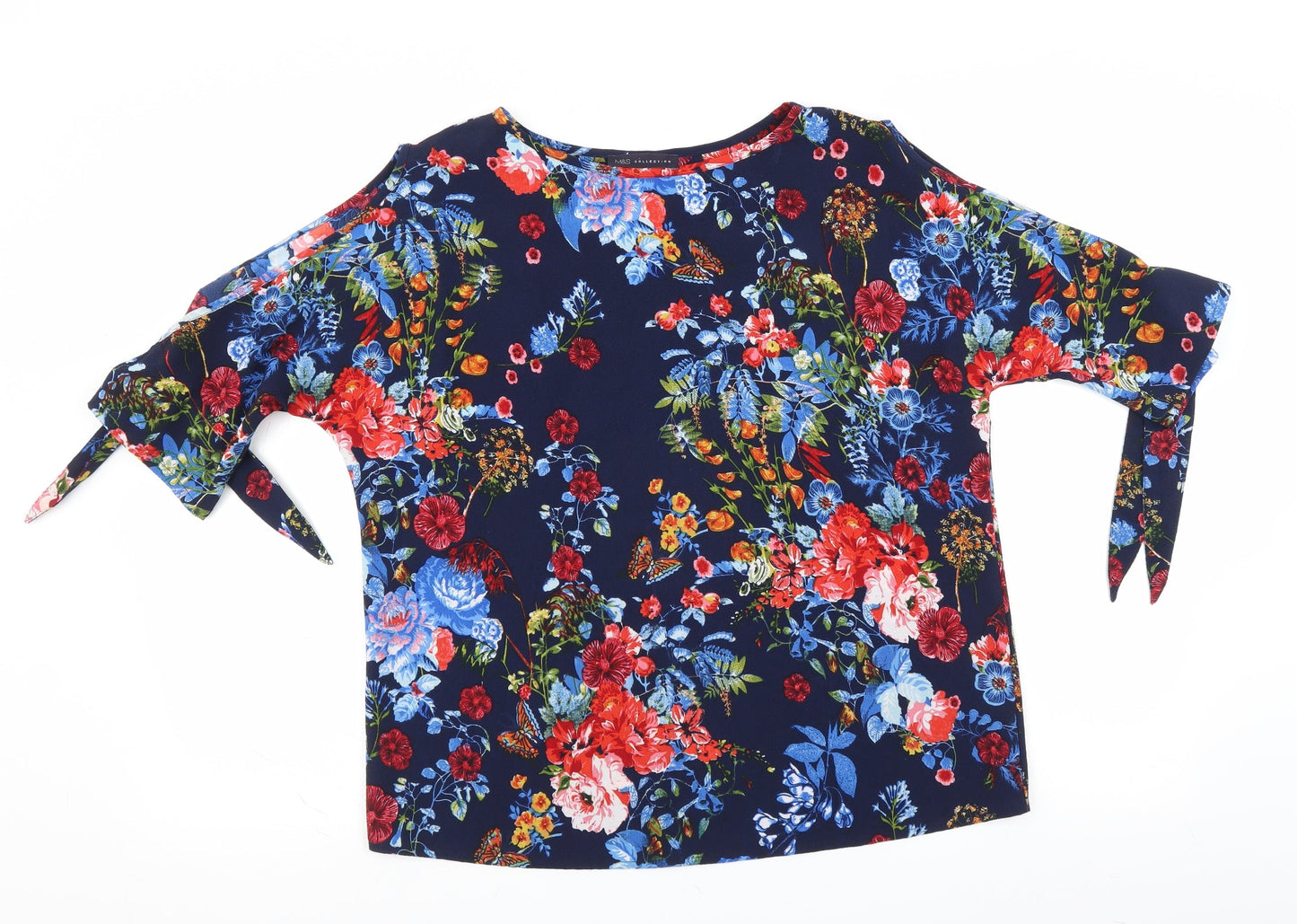Marks and Spencer Womens Blue Floral  Basic Blouse Size 12