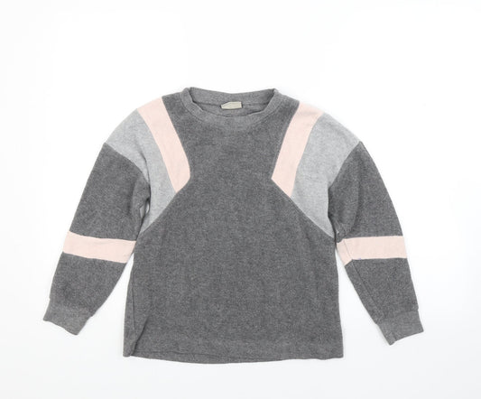 NEXT Girls Grey  Fleece Pullover Sweatshirt Size 10 Years
