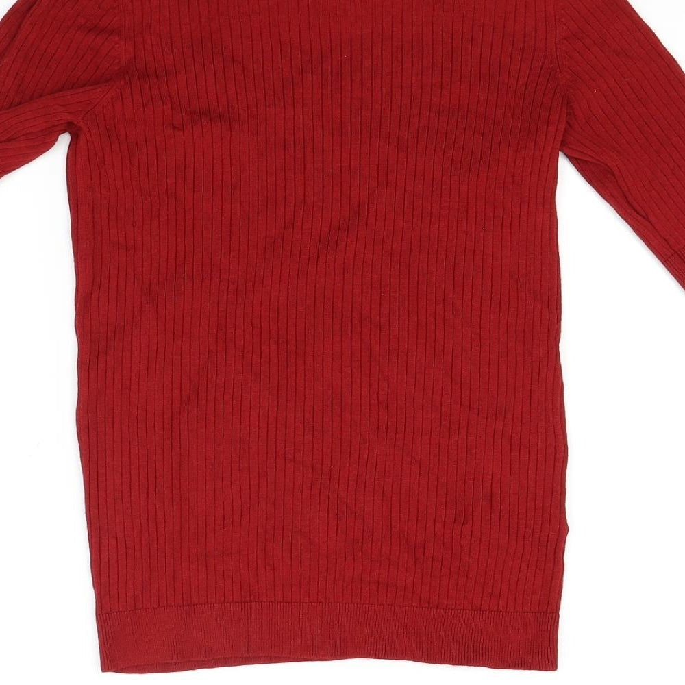 F&F Womens Red  Knit Pullover Jumper Size 12