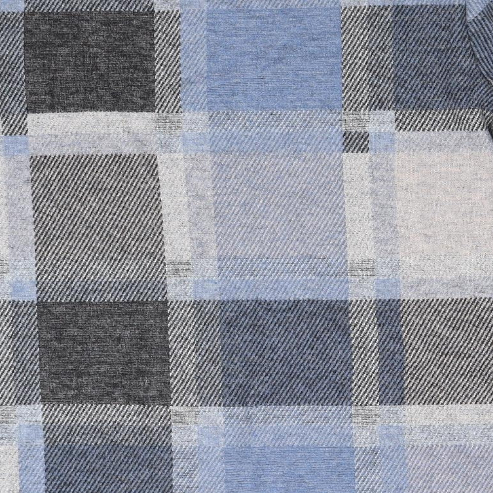 Marks and Spencer Womens Blue Check Knit Pullover Jumper Size 16