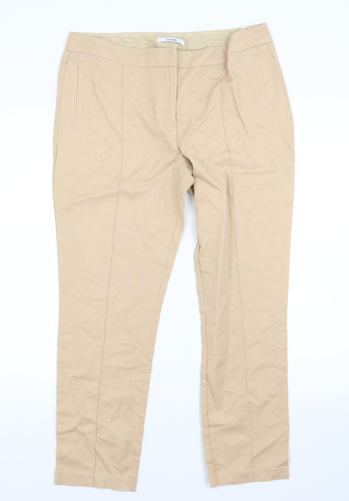 George Womens Beige   Trousers  Size 14 L25 in