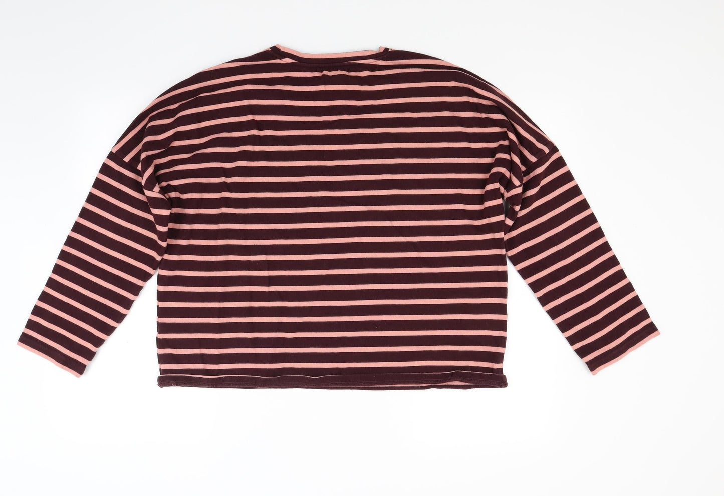 Monki Womens Red Striped Jacquard Pullover Sweatshirt Size M