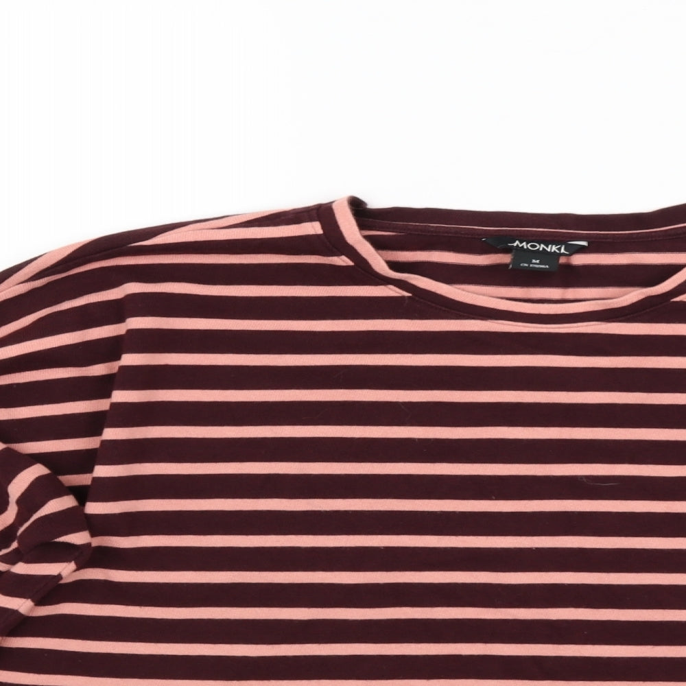 Monki Womens Red Striped Jacquard Pullover Sweatshirt Size M