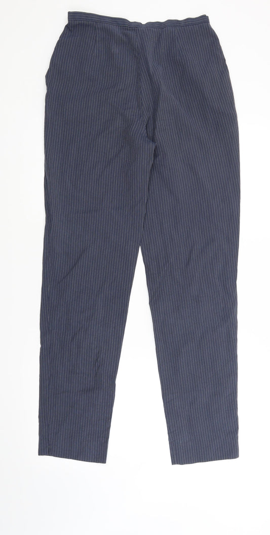 Etam Womens Blue Striped  Trousers  Size 10 L27 in