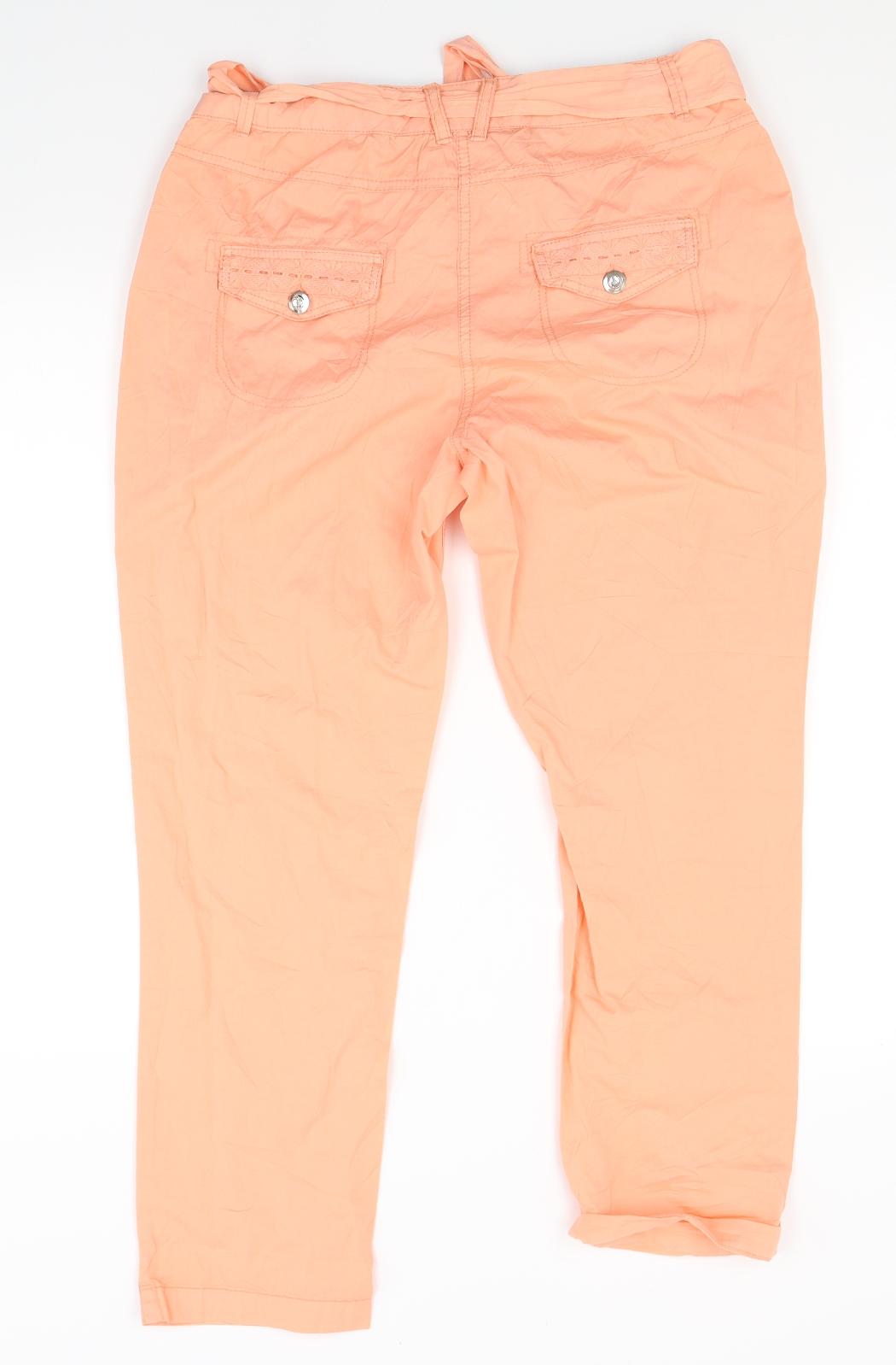 M&Co Womens Orange   Trousers  Size 12 L26 in
