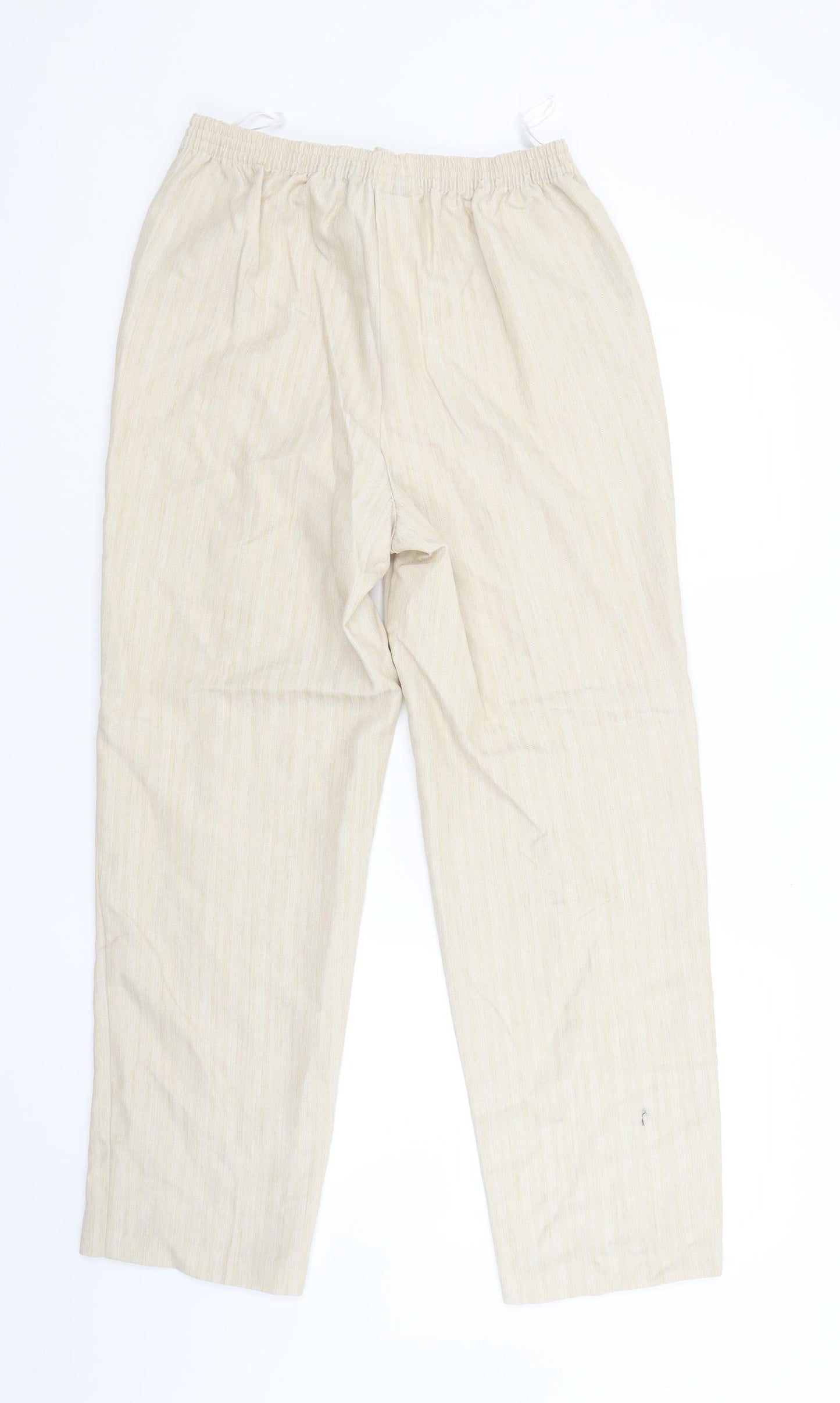 BM Womens Beige Striped  Trousers  Size 12 L27 in