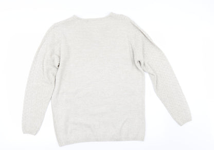 Preloved EWM Womens Beige   Pullover Jumper Size M - Back