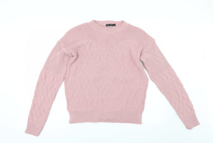 Preloved I SAW IT FIRST Womens Pink   Pullover Jumper Size M  - side slit - Front