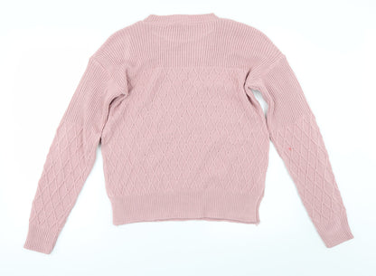 Preloved I SAW IT FIRST Womens Pink   Pullover Jumper Size M  - side slit - Back