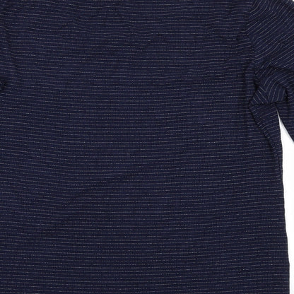 Preloved Preworn Womens Blue Striped  Basic T-Shirt Size 12 - Label