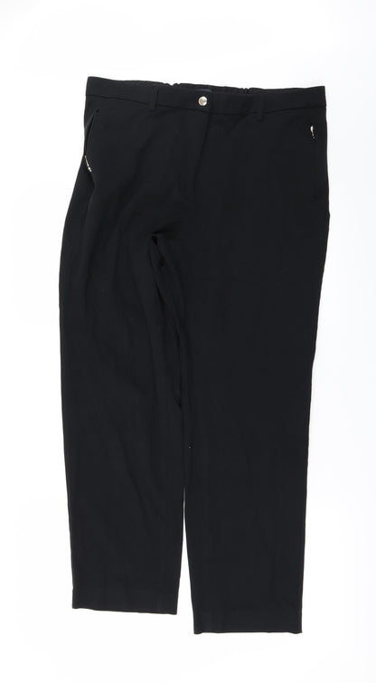 Preloved Marks and Spencer Mens Black   Trousers  Size 16 L29 in - Front