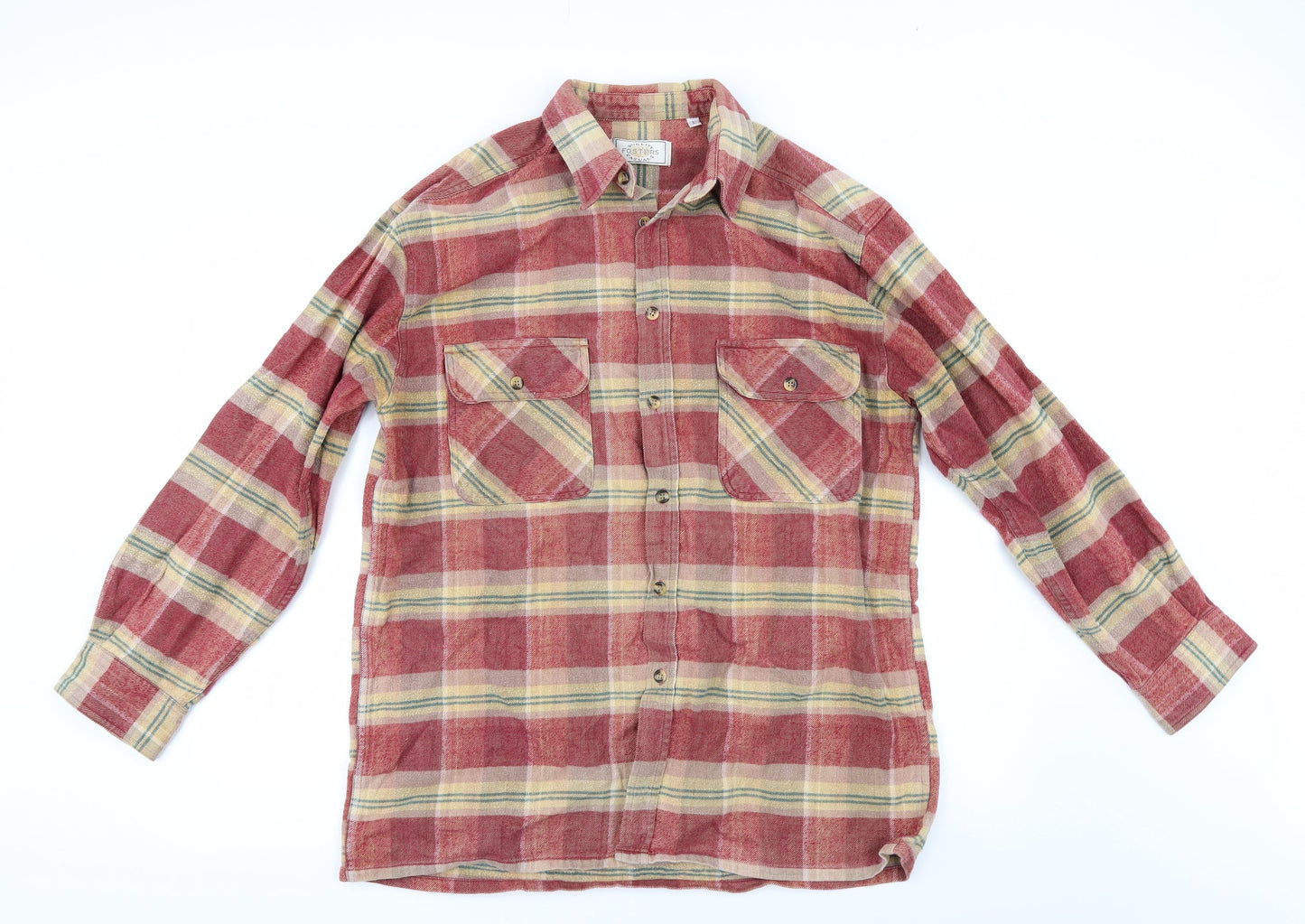Foster's Mens Red Check   Button-Up Size L
