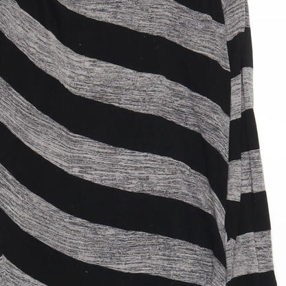 Close-up detail of Linea women’s grey striped bodycon, size UK 8
