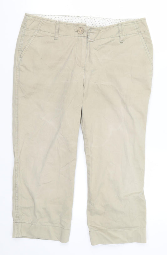 Marks and Spencer Womens Beige   Cropped Trousers Size 12 L20 in