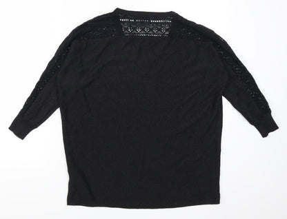 Preloved F&F Womens Black   Pullover Jumper Size 6 - Back