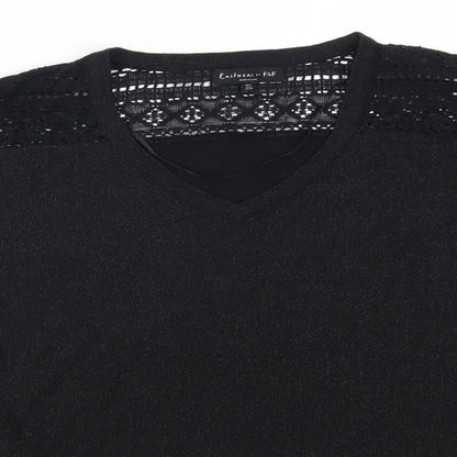 Preloved F&F Womens Black   Pullover Jumper Size 6 - Detail