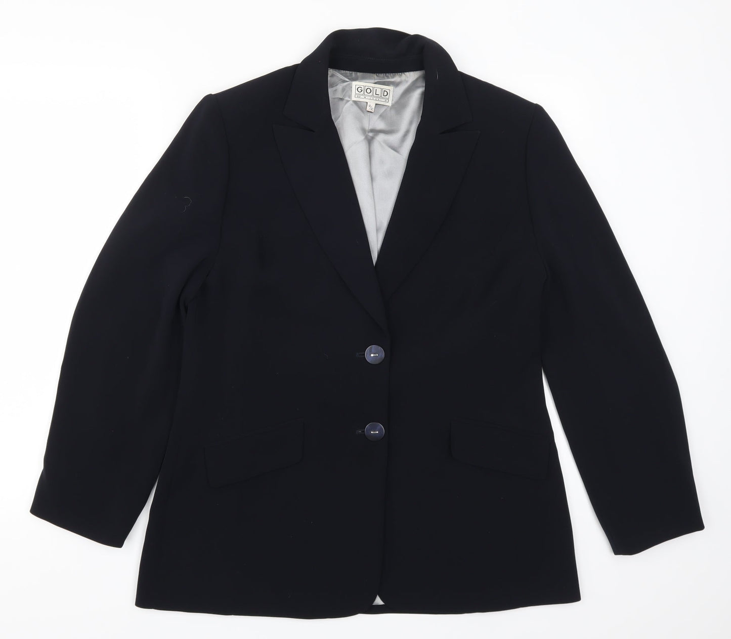 Gold Womens Blue   Jacket Suit Jacket Size 14