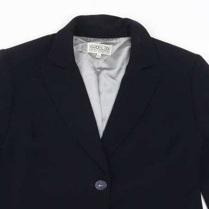 Preloved Gold Womens Blue   Jacket Suit Jacket Size 14 - Detail