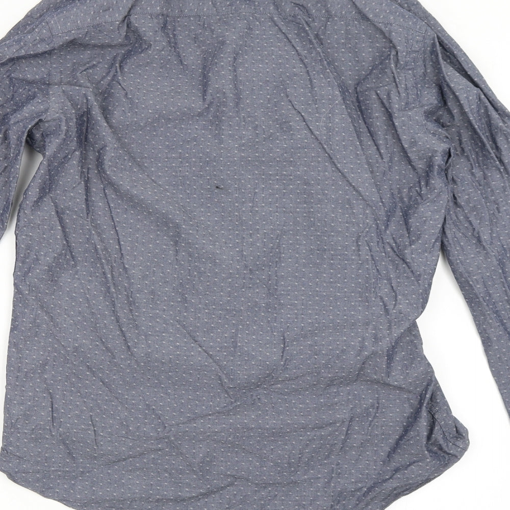 River Island Mens Blue    Button-Up Size 16.5