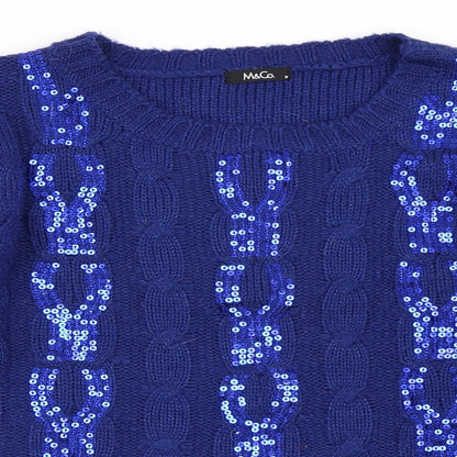 Preloved M&Co Womens Blue   Pullover Jumper Size M - Detail