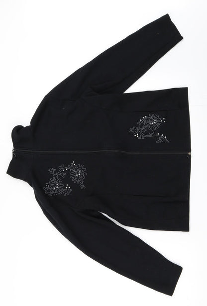 Preloved Fabrizo Womens Black   Full Zip Sweatshirt Size S - Front
